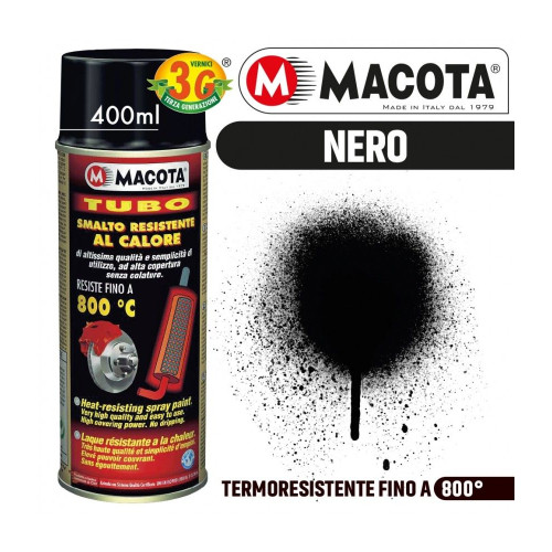 MACOTA TUBO Hochtemperatur schwarze Sprühfarbe 3G 400 ml Auto
