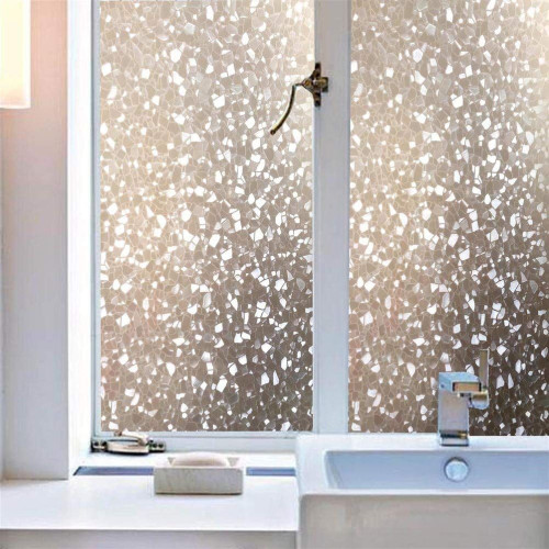 Privacy film geometric effect for windows self-adhesive glass