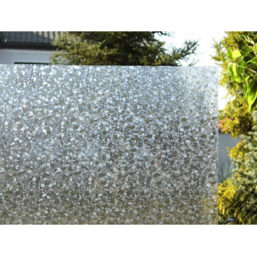 Privacy film geometric effect for windows self-adhesive glass