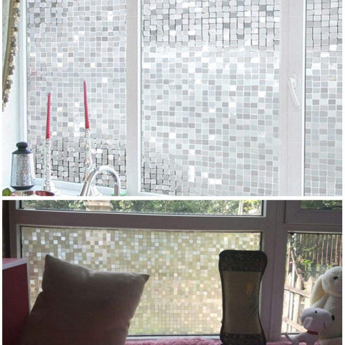 Privacy film mosaic effect for windows self-adhesive glass