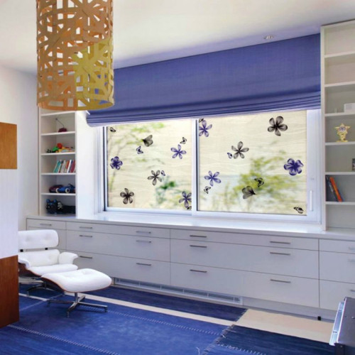 Privacy film nature effect for windows self-adhesive glass