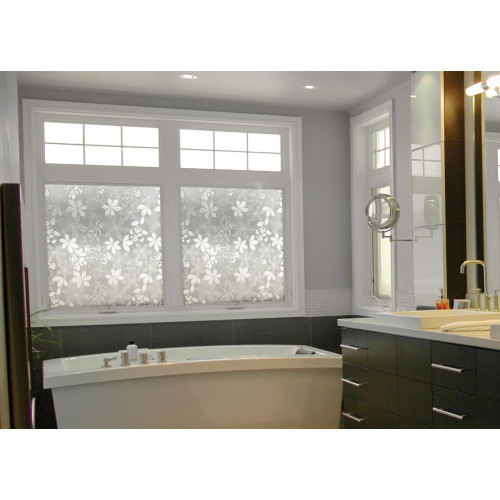 Film intimité effet fleurs pour fenêtres vitres autocollantes