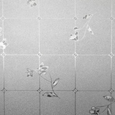 Film intimité effet carreaux et fleurs pour fenêtres vitres