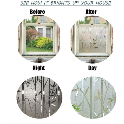 Sichtschutzfolie Bambuseffekt für Fenster selbstklebendes Glas