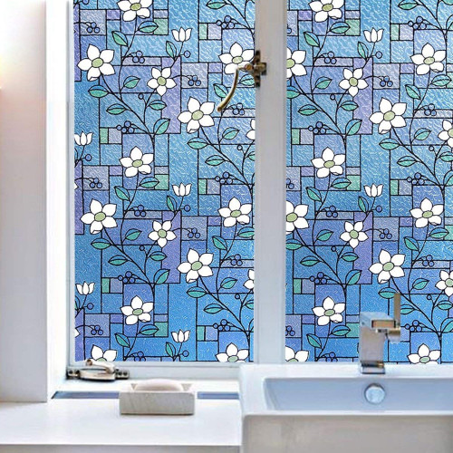 Privacy film coloured effect flowered for windows glass