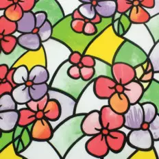 Película privacidad efecto color vitrofania floral para