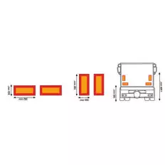 ECE 70.01 reflective panels for trailers 4-piece kit class 3 2