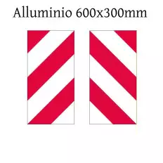 Reflective white/red front and rear panel for delimiting