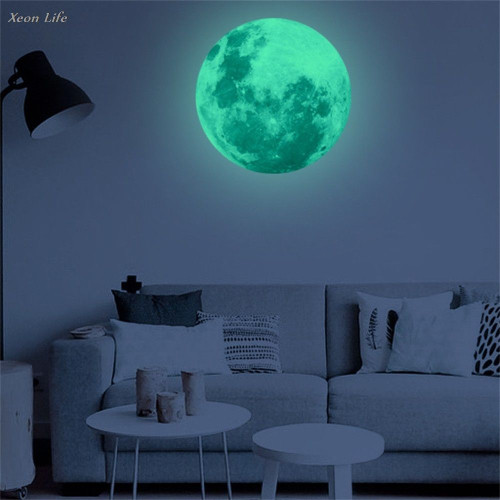 Glow in the dark luminous and phosphorescent moon - 30 cm Shop