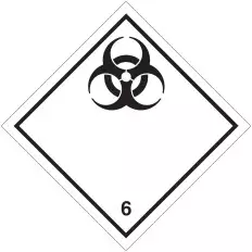 Etiquettes en PVC Classe 6.2 (Matières infectieuses) ADR Vente