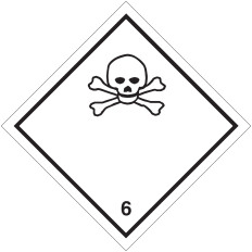 Class 6 division 6.1 PVC labels for ADR toxic substances Best