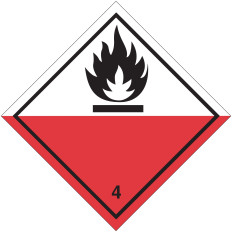 Etiqueta de PVC de clase 4 división 4.