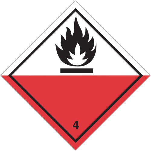 Etiquette en PVC de classe 4, division 4.