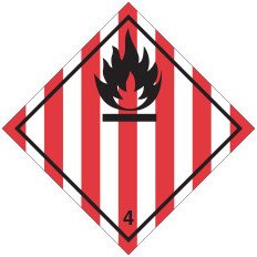 Etiqueta de PVC de clase 4 división 4.