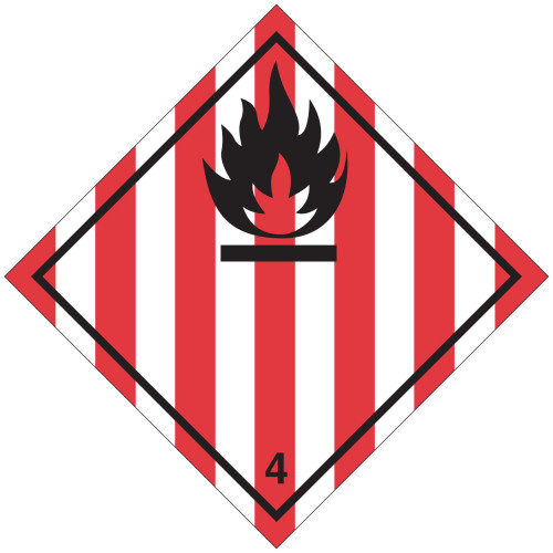 Class 4 division 4.1 PVC label for flammable solids