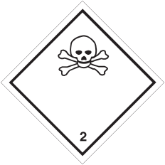 Etiqueta de PVC da classe 2, divisão 2.