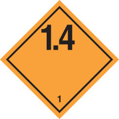 Étiquette en PVC de classe 1 1,4 division pour matières et