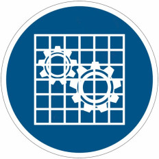 Señales de obligación ISO 7010 "Comprobar la eficacia de la