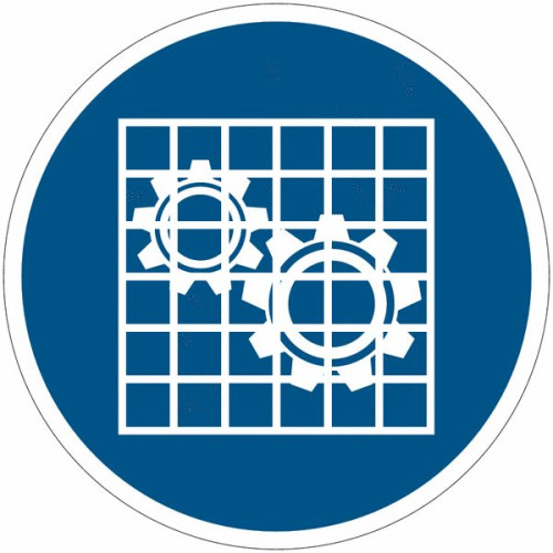 Panneuax d'obligation ISO 7010 "Vérifier la protection" M027