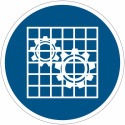 Panneuax d'obligation ISO 7010 "Vérifier la protection" M027