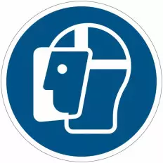 ISO 7010 mandatory symbols "Use the protective visor" M013 Best