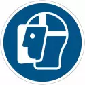 Cartelli di obbligo ISO 7010 "Usare la visiera protettiva" M013