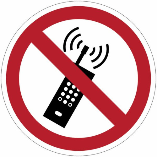 PVC sign prohibiting ISO7010 “prohibition to active cell