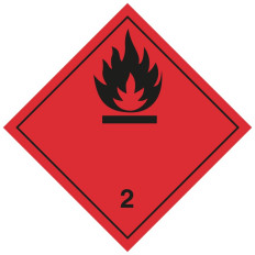 Etiqueta autoadesiva ou suporte de alumínio, divisão ADR 2.