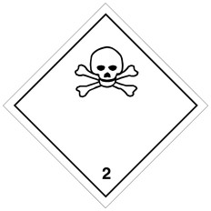 Etiquette autocollante ou support en aluminium ADR division 2.