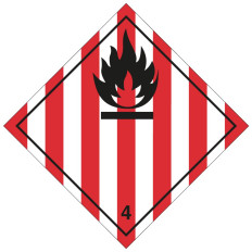 Selbstklebendes Etikett oder Aluminiumträger ADR-Teilung 4.