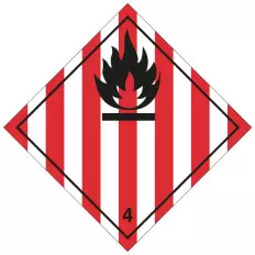 Self-adhesive label or aluminum support A.D.R division 4.