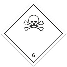 Self-adhesive label or A.D.R aluminum support for division 6.