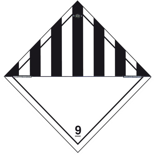 Self-adhesive label or A.D.R aluminum support for class 9 for