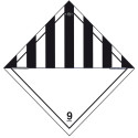 Self-adhesive label or A.D.R aluminum support for class 9 for