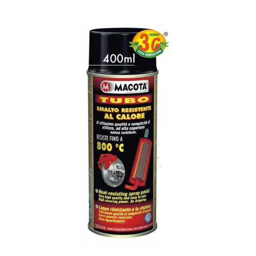 MACOTA TUBO Hochtemperatur schwarze Sprühfarbe 3G 400 ml Auto