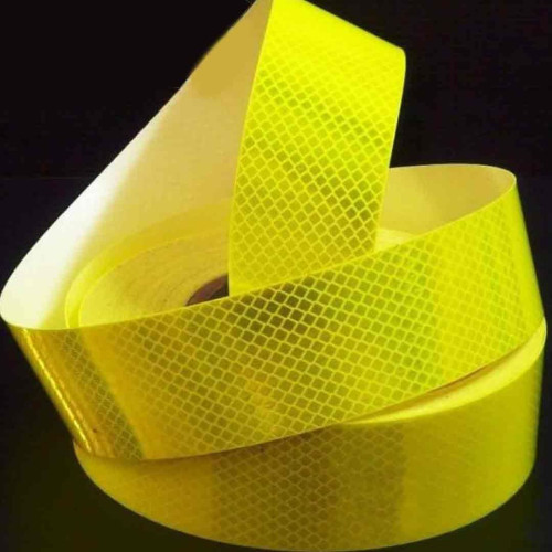 High intensity fluorescent yellow lime reflective adhesive tape