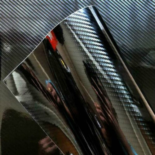 5D High Gloss Black Carbon Fiber Car Wrap decorative film Best