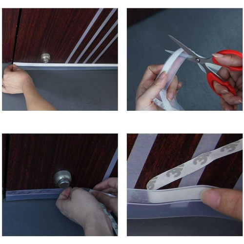 Joint d'étanchéité en silicone transparent pour portes et