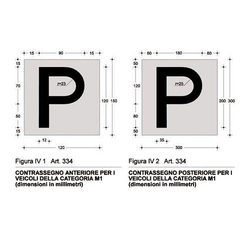 Label Adhesive Vinyl Reflective "P" Anfänger, 2er Set nach DPR