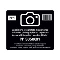 étiquettes adhésives d'expédition inviolables photographiées au