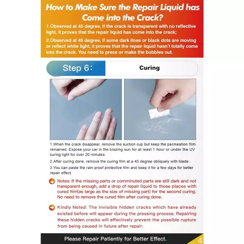 Super PDR repairs small cracks or veins any professional glass