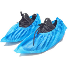 Hygienic blue polyethylene shoe covers with elastic 50 pieces 2