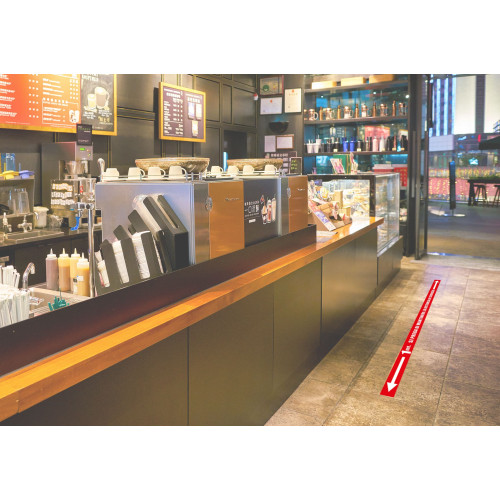 5 Strisce adesive antiscivolo distanza di sicurezza