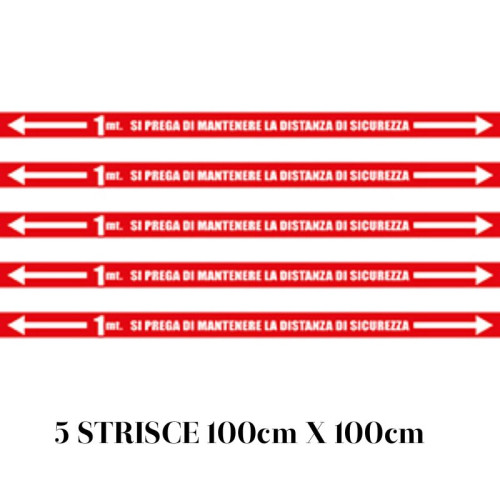 5 Strisce adesive antiscivolo distanza di sicurezza