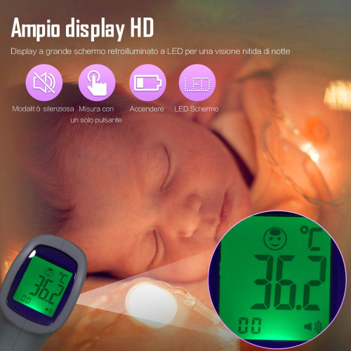Contactless Instantaneous Infrared Forehead Thermometer with