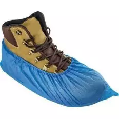Hygienic blue polyethylene shoe covers with elastic 50 pieces