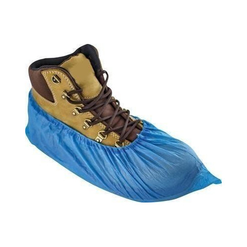 Hygienische blaue Polyethylen-Überschuhe mit Gummizug 50 Stück