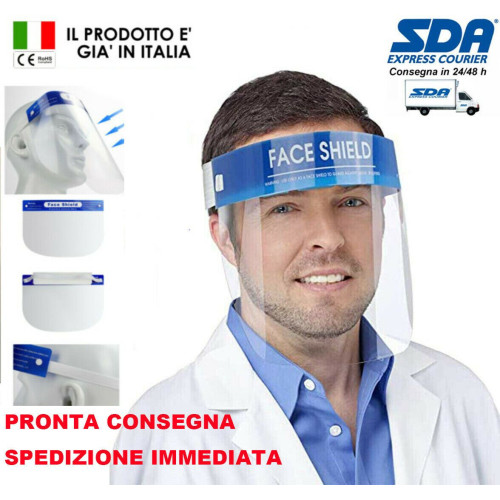 Escudo facial unisex de proteção anti-respingo de plástico com