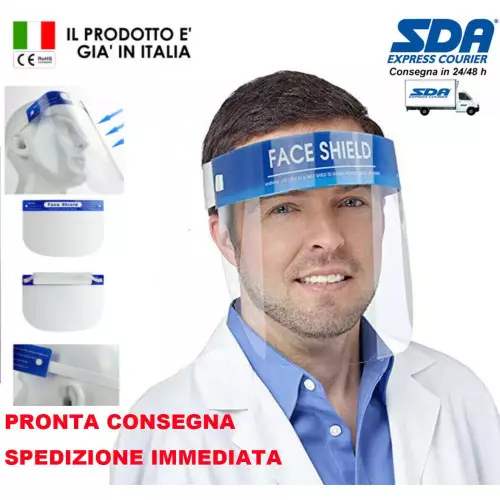 Visiera maschera di protezione unisex antispruzzo in plastica