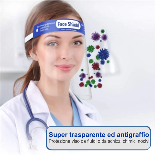 Kunststoffsvisier Schutzmaske mit Gummiband unisex spritzfest